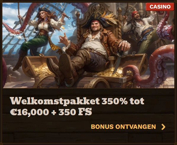 Fat Pirate Casino welcome offer: €16,000 + 350 FS