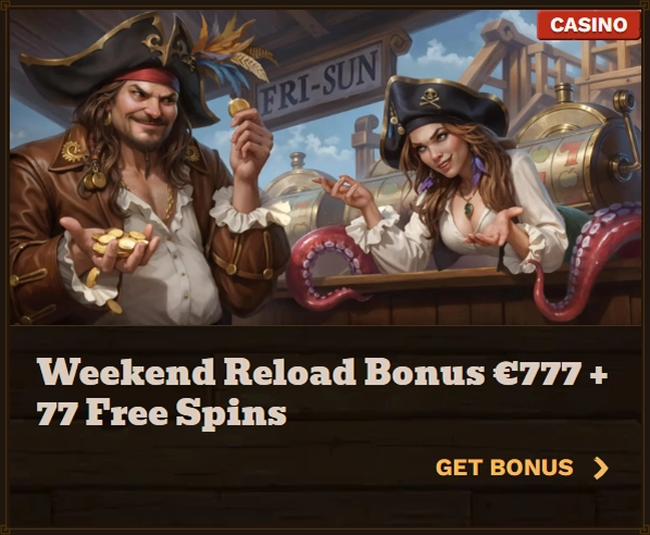 Fat Pirate Casino weekend reload bonus with €777 and 77 free spins