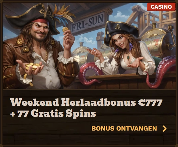 Fat Pirate Casino weekend reload bonus offer: €777 + 77 Free Spins