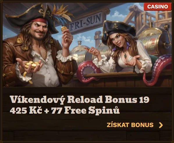 Fat Pirate Casino bonus banner with pirates and slot machine