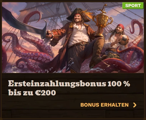 Fat Pirate Casino 100% welcome bonus up to €200 with pirate theme
