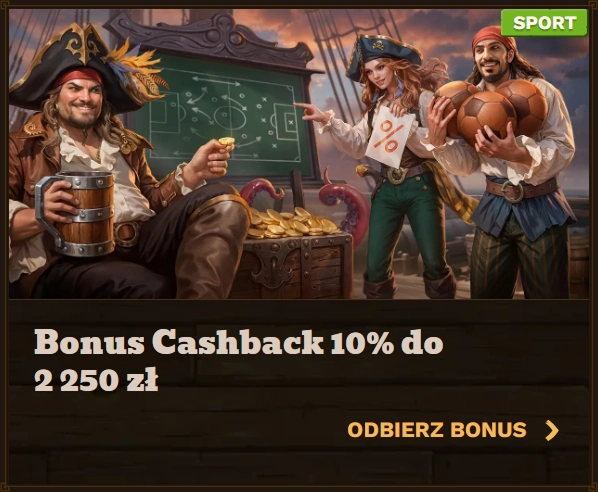 Fat Pirate Casino 10% cashback bonus up to 2250 zł