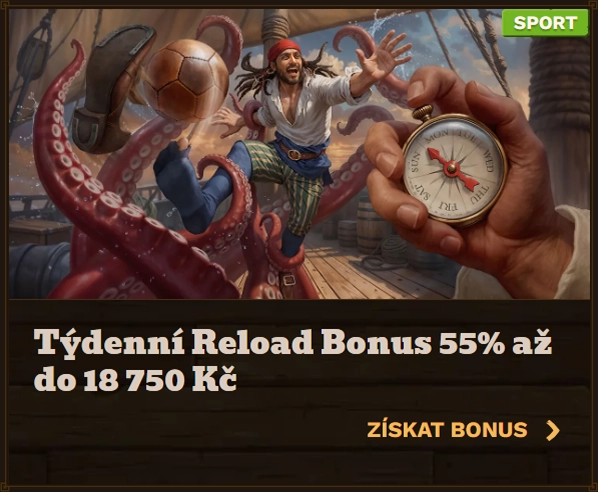 Fat Pirate Casino reload bonus banner with octopus and compass