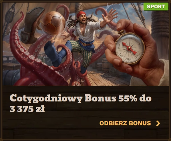 Fat Pirate Casino weekly bonus 55% up to 3,375 zł