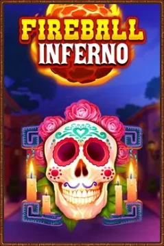 Fireball Inferno slot game with a Day of the Dead sugar skull and candles
