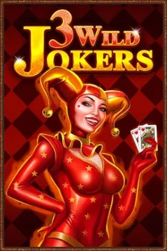 3 Wild Jokers slot game with a smiling female jester holding cards