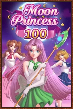 Moon Princess 100 slot game featuring three magical girls with magical staffs