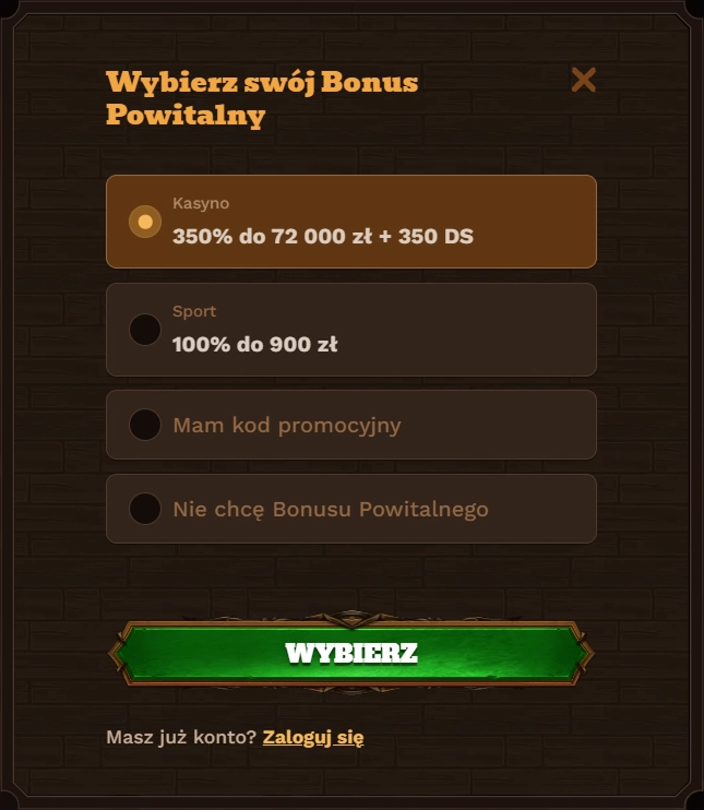 Fat Pirate Casino bonus selection: Kasyno, Sport, or promo code