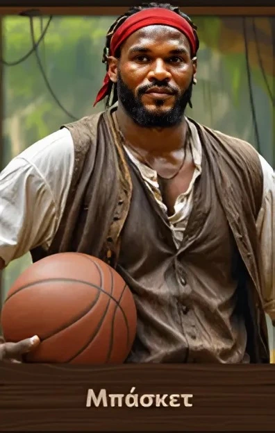 Fat Pirate Casino basketball player with a bandana and vest